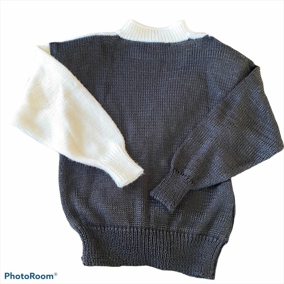 Ginenne Vintage Black/Cream Rhinestone Sweater Size S - Picture 6 of 8